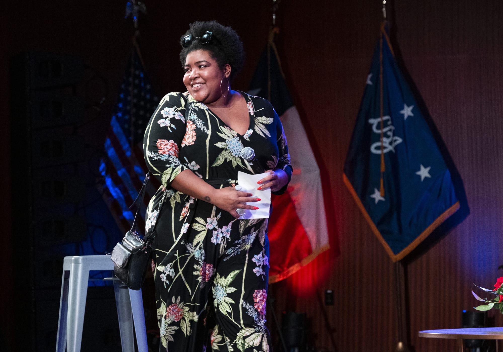 Dulcé Sloan performs a stand up comedy act.