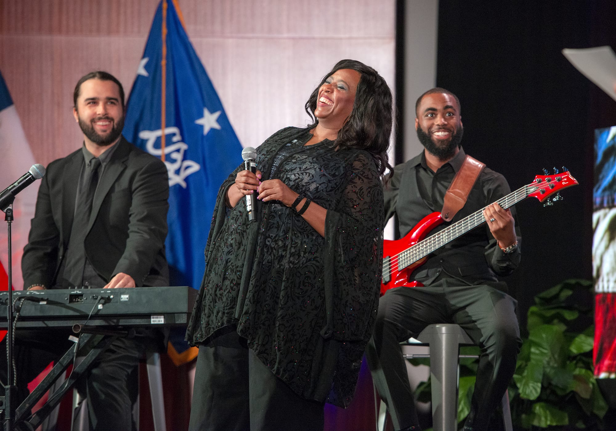 Matchmaker Band members welcome Motown stars to the stage with a Motown groove.